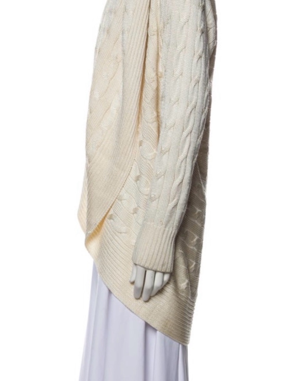 Silk Ivory Ralph Lauren Black Label Draped Shawl Collar & Open Front - Picture 2 of 5